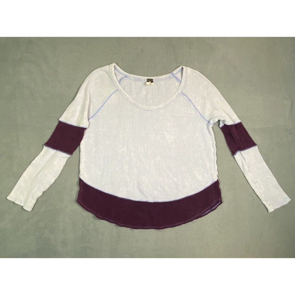 We The Free People Diamond Dozen Acid Wash Thermal Size Medium Cabincore Grunge